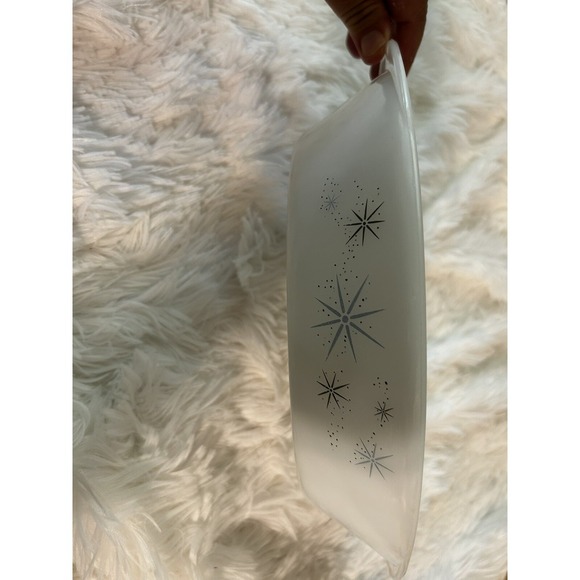 Vintage Mid Century Modern Starburst Glassbake Divided Baking Dish J-2352 - Picture 4 of 6